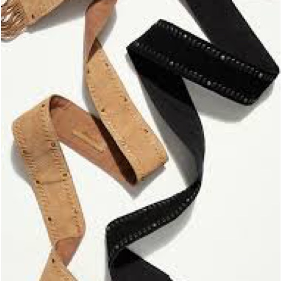 Free People Blaire Fringe Wrap Belt Suede Studded Wide Tie Waist - Picture 3 of 8